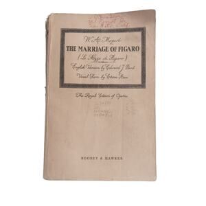 Vintage 1947 The Marriage Of Figaro English Version by Edward J. Dent Paperback